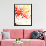 Colorful Blooming Tree in Watercolor Canvas Print