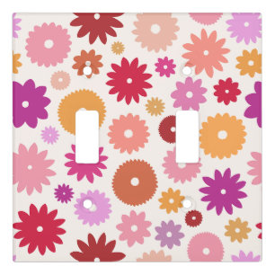 Colorful Blooms Big Pattern Light Switch Cover