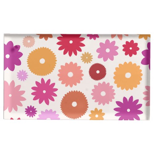 Colorful Blooms Big Pattern Place Card Holder