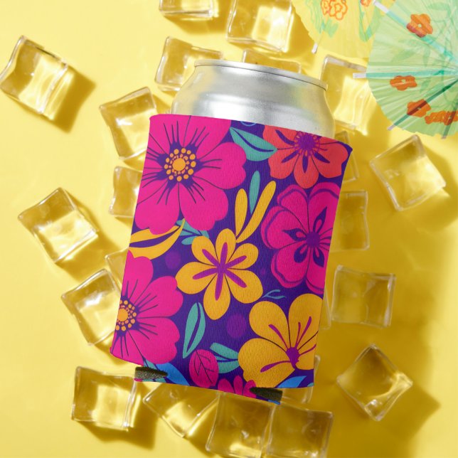 Colorful Blooms-Dopamine Style-Retro Flowers Can Cooler (In Situ Summer)