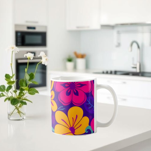 Colorful Blooms-Dopamine Style-Retro Flowers Coffee Mug (Colorful Blooms-Dopamine Style- Coffee Mug)