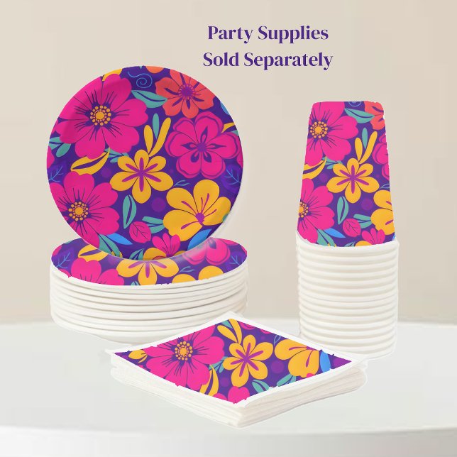 Colorful Blooms-Dopamine Style-Retro Flowers Napkins (Colorful Blooms-Dopamine Style-Party Supplies plates cups and napkins)