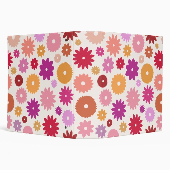 Colorful Blooms Large Pattern 3 Ring Binder (Background)