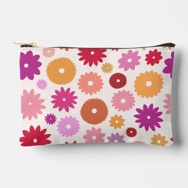 Colorful Blooms Large Pattern Accessory Pouch (Front)