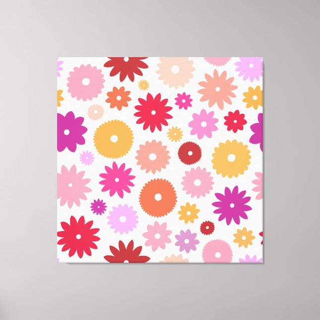 Colorful Blooms Large Pattern Canvas Print (Front)