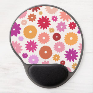 Colorful Blooms Large Pattern Gel Mouse Pad