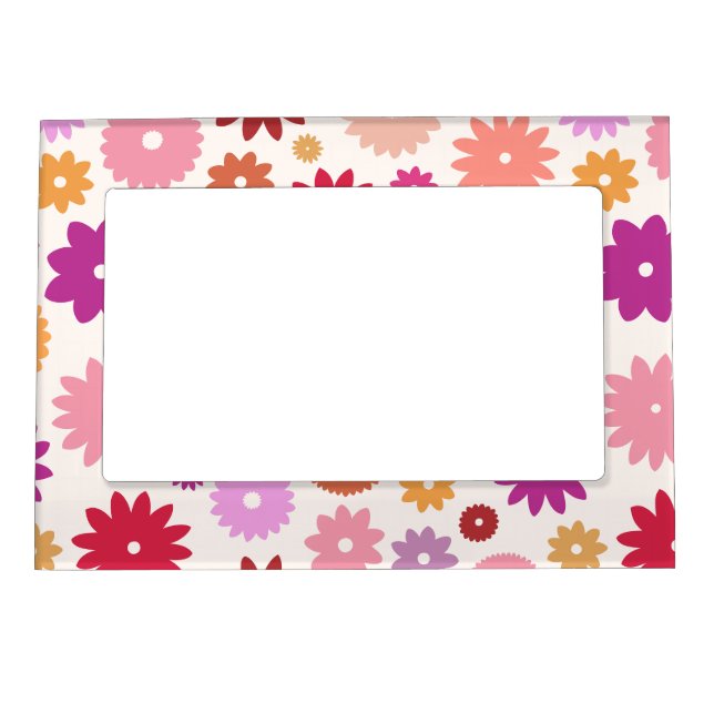 Colorful Blooms Large Pattern Magnetic Frame (Front)