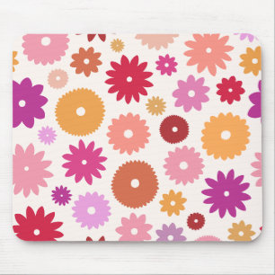 Colorful Blooms Large Pattern Mouse Pad