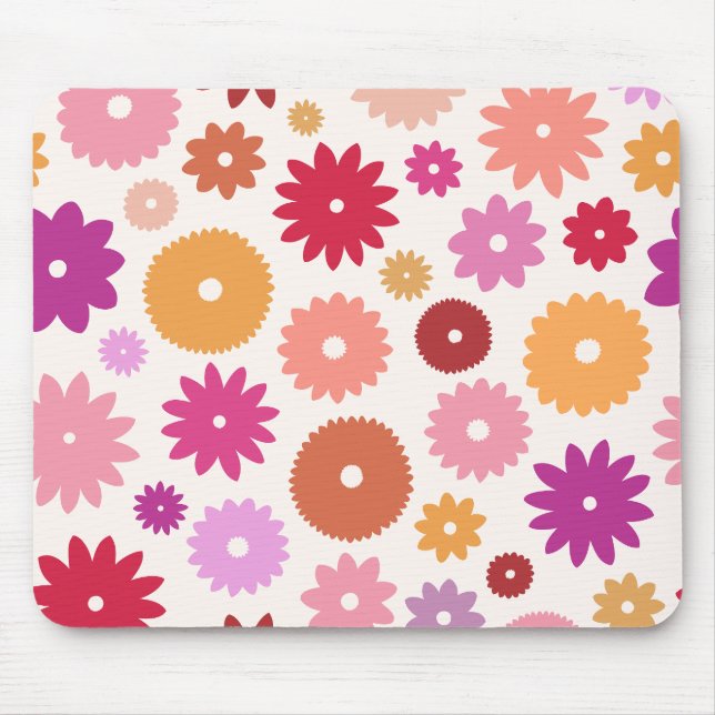 Colorful Blooms Large Pattern Mouse Pad (Front)
