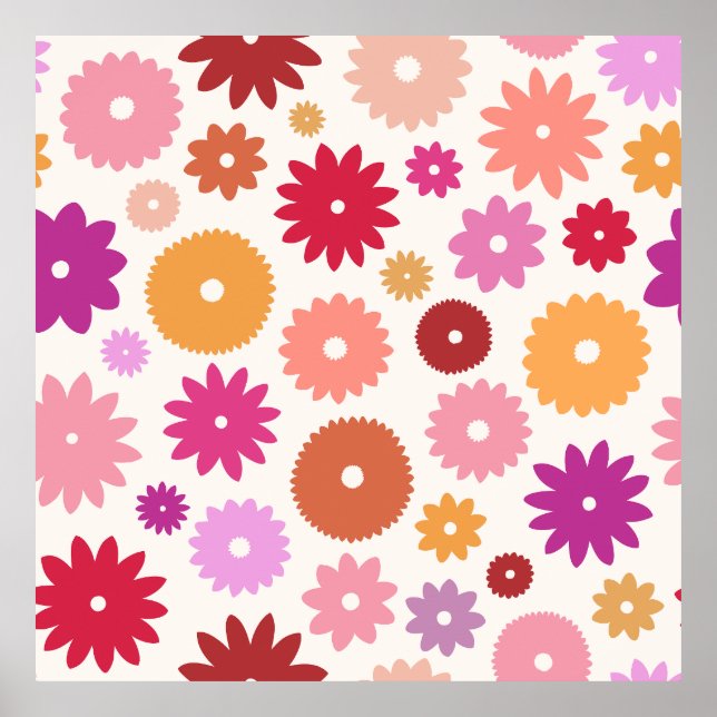 Colorful Blooms Large Pattern Poster (Front)