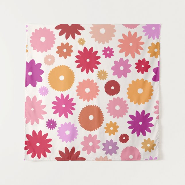 Colorful Blooms Large Pattern Tapestry (Front)