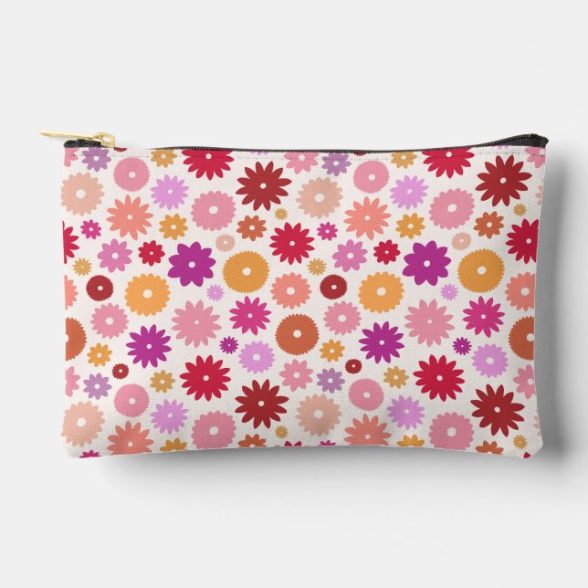 Colorful Blooms Pattern Accessory Pouch (Front)