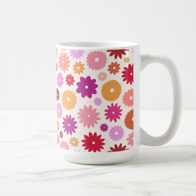 Colorful Blooms Pattern Coffee Mug (Right)