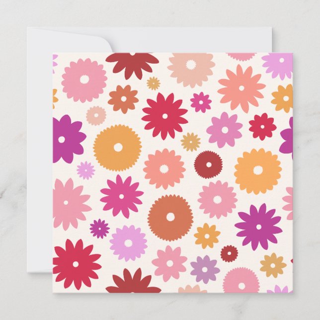 Colorful Blooms Pattern Invitation (Front)