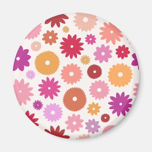 Colorful Blooms Pattern Magnet (Front)
