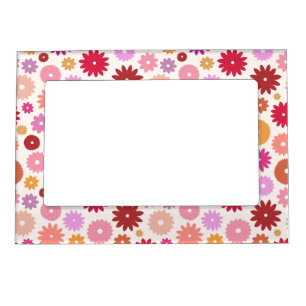 Colorful Blooms Pattern Magnetic Frame