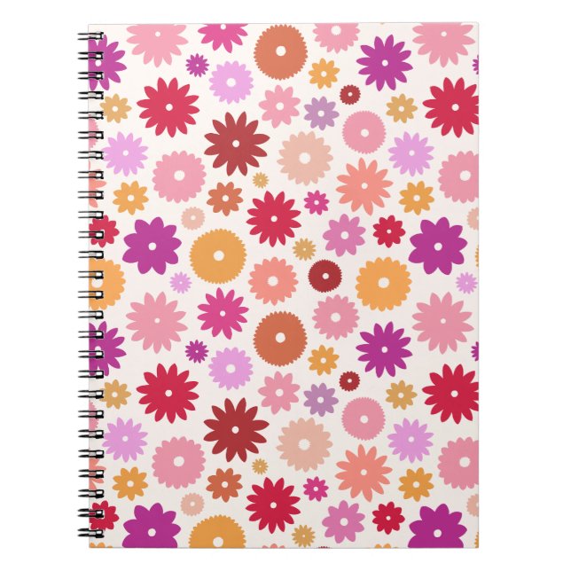 Colorful Blooms Pattern Notebook (Front)