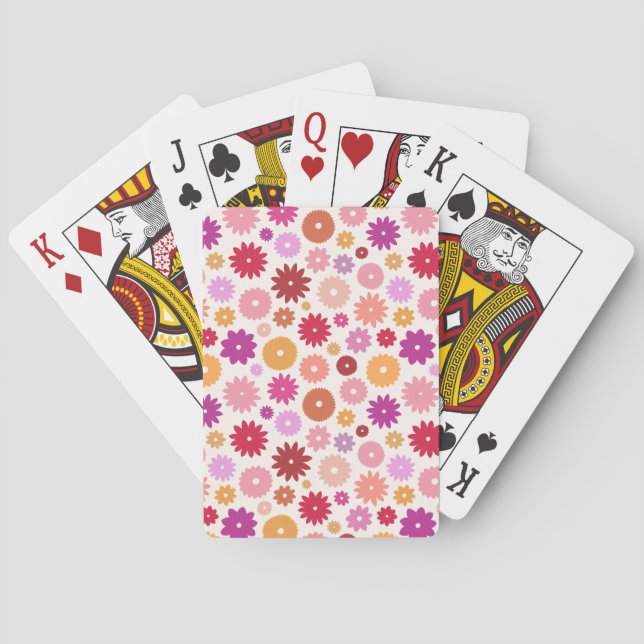 Colorful Blooms Pattern Poker Cards (Back)