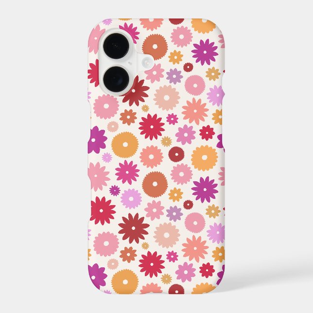 Colorful Blooms Repeat Pattern iPhone Case (Back)