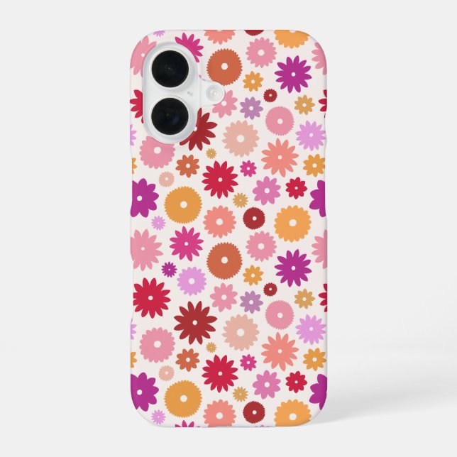 Colorful Blooms Repeat Pattern iPhone Case (Back)