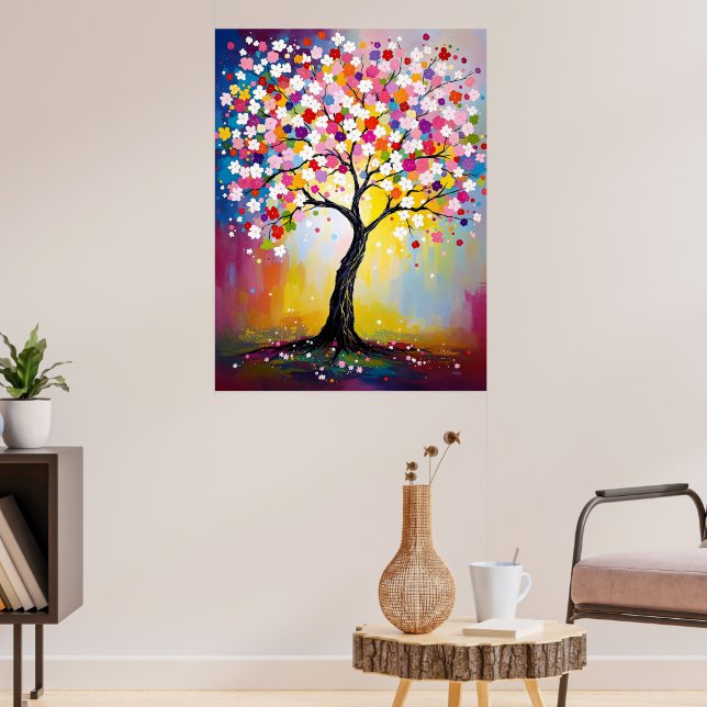 Colorful Blossom Tree Poster (Living Room 3)