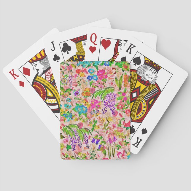Colorful Blossoms Flower Garden Poker Cards (Back)