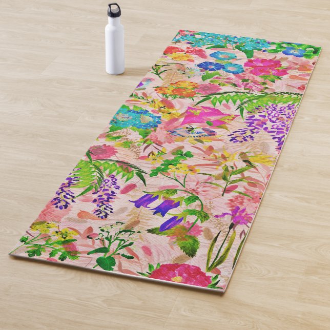 Colorful Blossoms Flower Garden  Yoga Mat (In Situ)