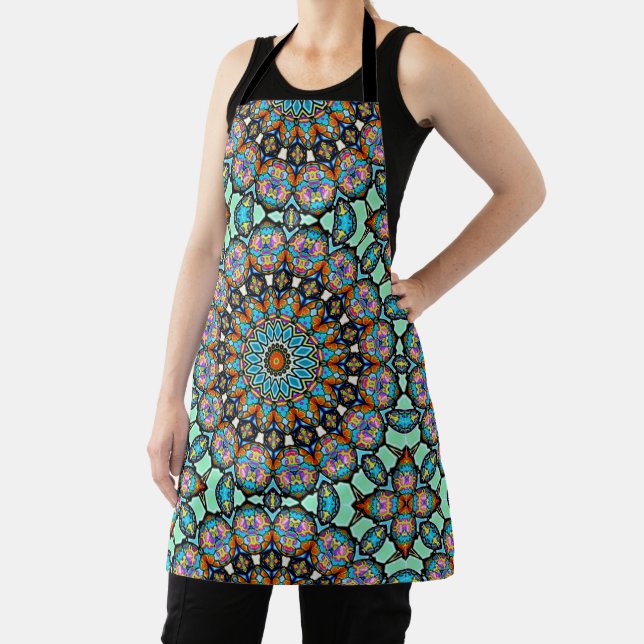 Colorful Blown Glass Balls Mandala Apron (Insitu)