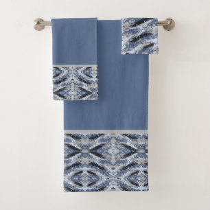 Colorful Blue Abstract Bath Towel Set