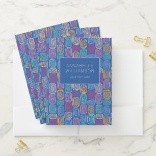 Colorful blue abstract pocket folder