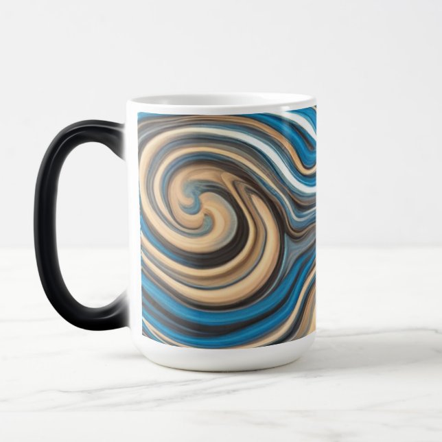 Colorful Blue and Gold Swirls Mug (Left)