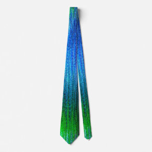 Colorful blue and green design neck tie