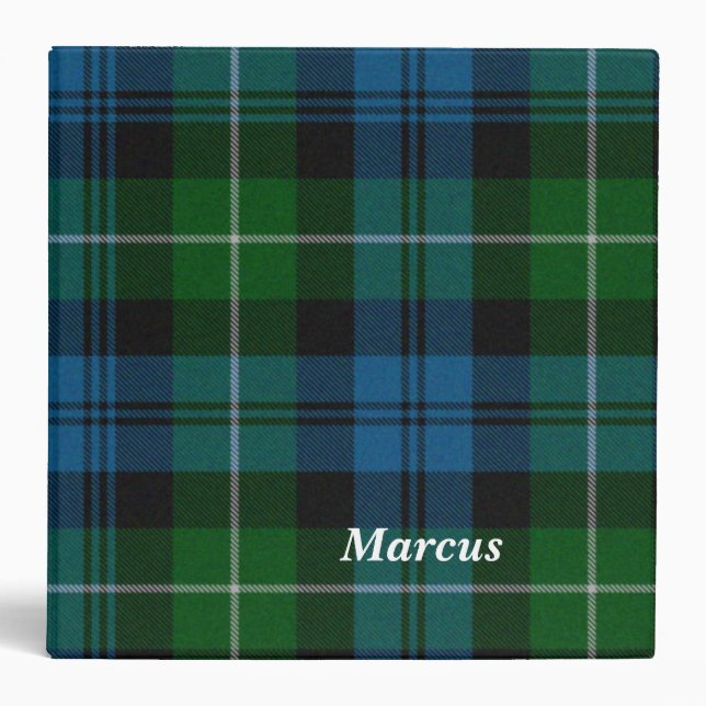 Colorful Blue and Green Lamont Plaid Binder (Front)