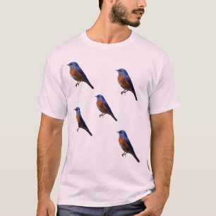 Colorful Blue and Orange Bluebird Profile T-Shirt
