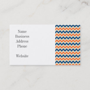 Colorful Blue and Orange Chevron Stripes Zig Zags Business Card