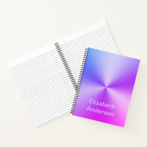Colorful Blue and Purple Gradient Name Notebook