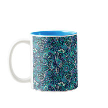 Colorful Blue and purple Paisley Pattern Mug