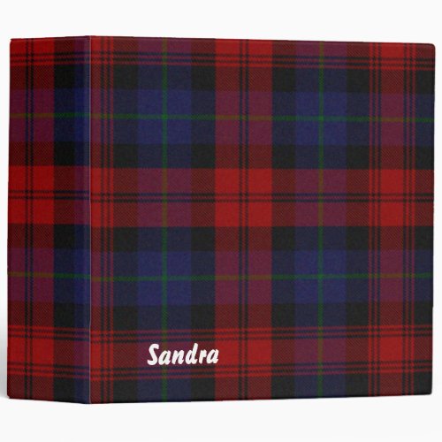 Colorful Blue and Red MacLachlan Plaid Binder