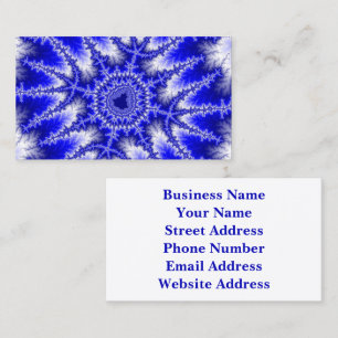 Colorful Blue and White Fractal Business Card