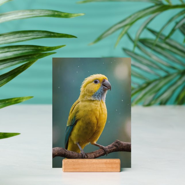 Colorful Blue and Yellow Bird Giclee Print Holder (Insitu 2)