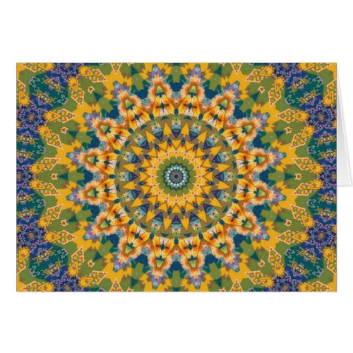 Colorful Blue and Yellow  Meditation Mandala