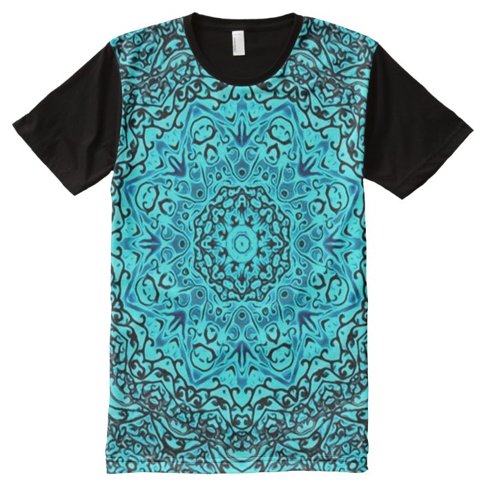 Colorful Blue Astral Travel Mandala Indie Art All Over Print T Shirt Zazzle Com