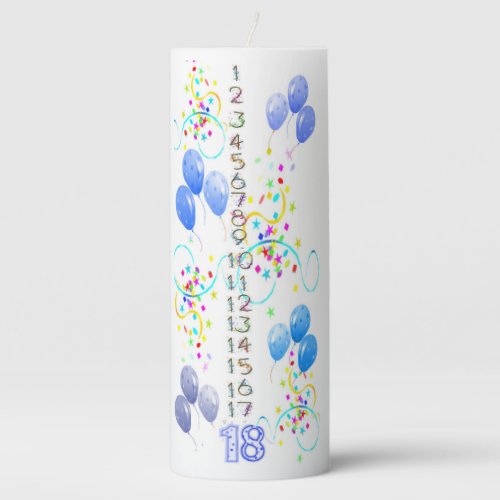 Colorful Blue Balloons Countdown Birthday Candle