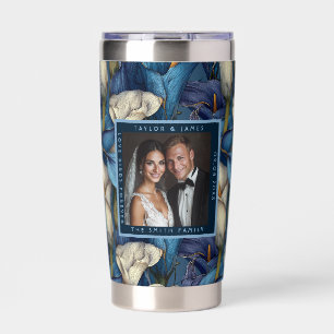 Colorful Blue Calla Lilies Traditional Wedding Insulated Tumbler