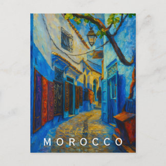 Colorful Blue Chefchaouen Morocco Medina Postcard