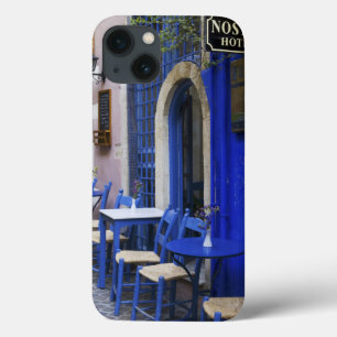 Colorful Blue doorway and siding to old hotel in iPhone 13 Case