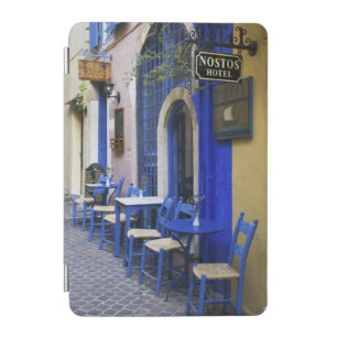 Colorful Blue doorway and siding to old hotel in iPad Mini Cover