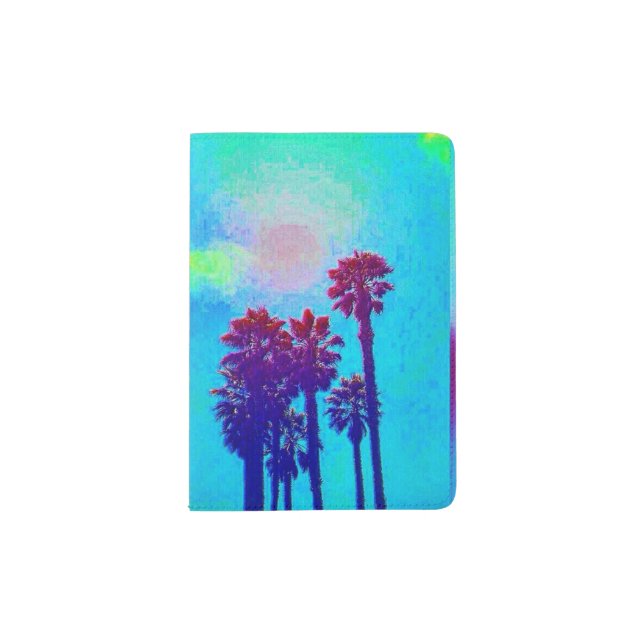 Colorful Blue Florida Passport Book Holder (Front)