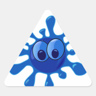 Colorful Blue Funny Splat Pattern Triangle Sticker