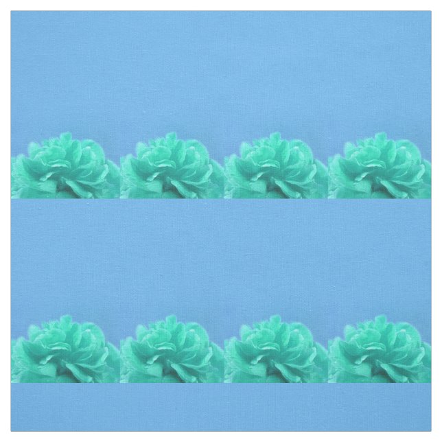 Colorful Blue Green Floral Fabric (Swatch)